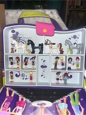LEGO Friends Storage Case Bundle With 12 Figures, 4 Horses, 4 animals And Bricks